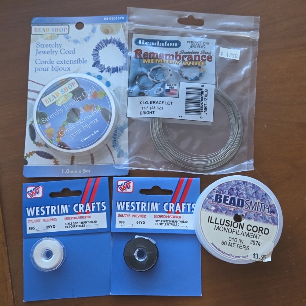 Lot of Jewelry Beading Stretch Cord Thread Memory Wire
